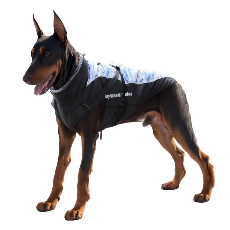 PARKA IMPERMEABLE PARA PERROS GRANDES REFLECTANTE Y CON ARNE S - 3XL - 1