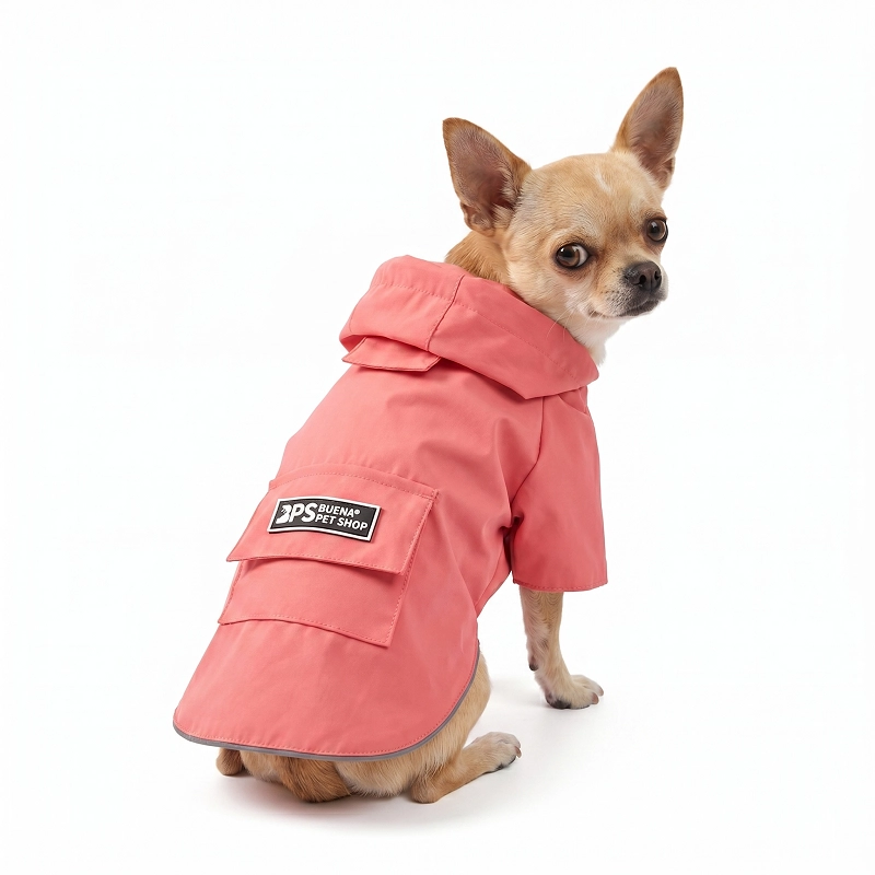 CAPA IMPERMEABLE PARA PERRITAS – ROSADO REFLEXTANTE - S A 3XL - 1