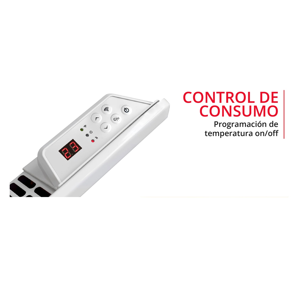 ESTUFA CALEFACTOR KALTEMP ELÉCTRICO WALLY ONE 1800 WIFI BLANCO - 3