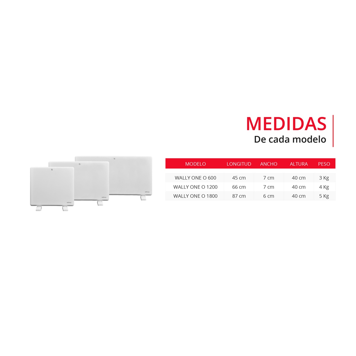 ESTUFA CONVECTOR KALTEMP WALLY ONE 600 WIFI BLANCO - 7