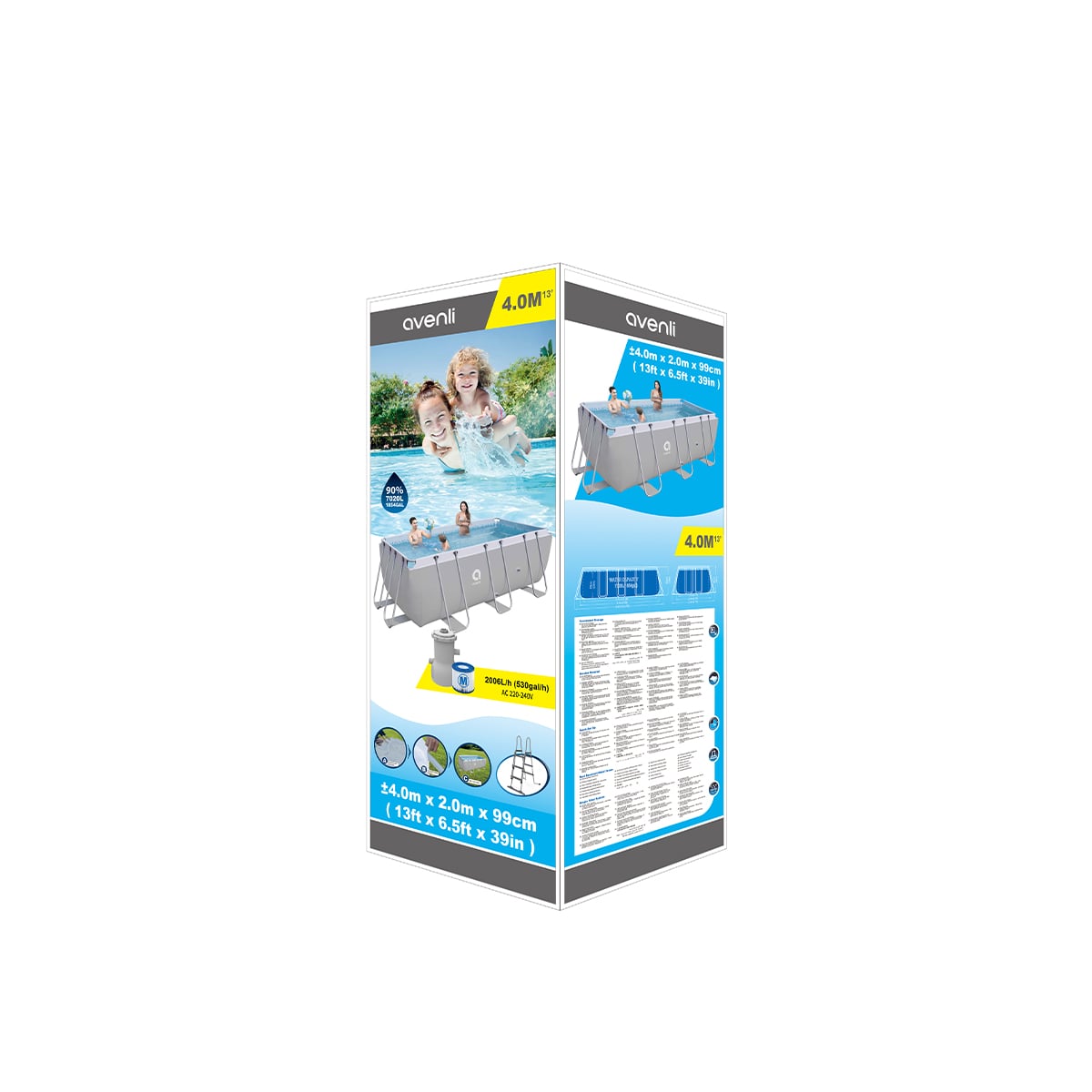 PISCINA ESTRUCTURAL RECTANGULAR AVENLI 4X2X 0.99 M 7M3 - 3