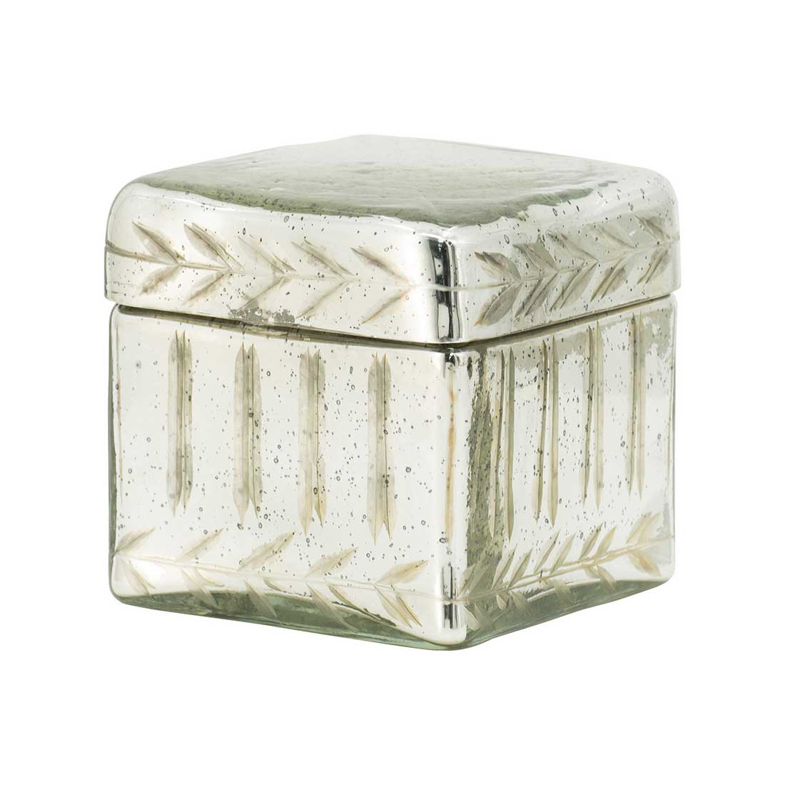 Caja De Almacenamiento Con Tapa De Cristal - Vintage Plateada, 27.5x18.5x10 Cm - Para Joyas, Recuerdos O Decoración