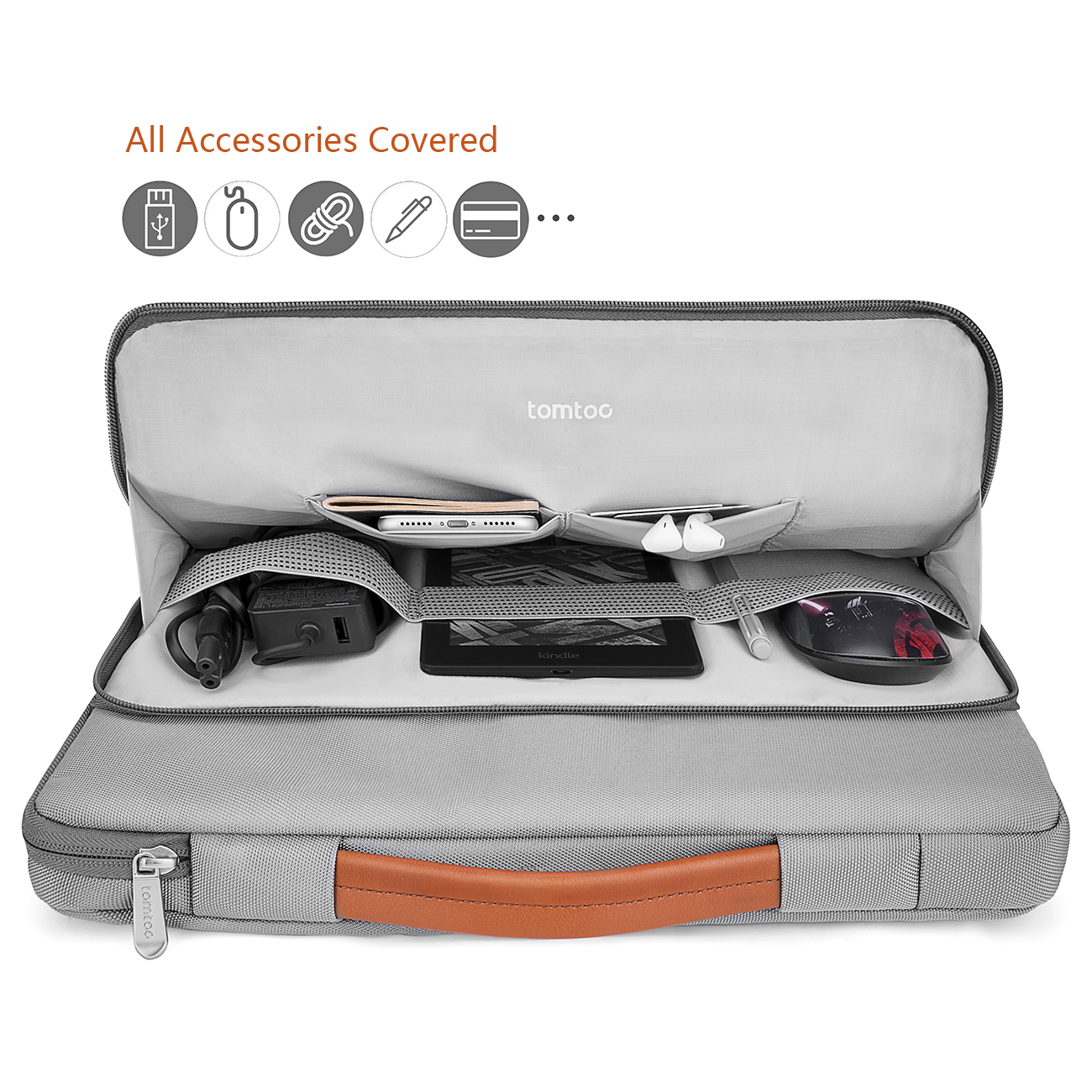TOMTOC FUNDA A14 PARA NOTEBOOK/MACBOOK DE 15,6 PULG-GRIS - 2