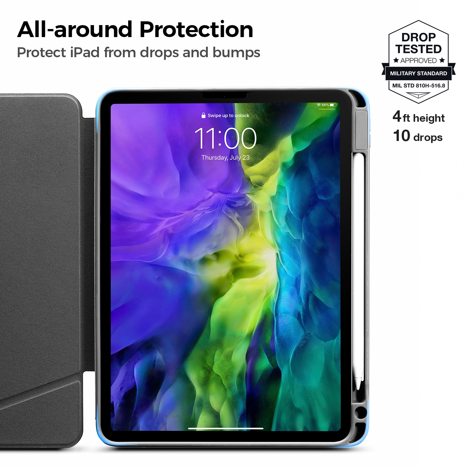 TOMTOC - FUNDA VERTICAL IPAD AIR 4-5 GEN 10,9 PULG 2022-2020 - AVOCADO - 6