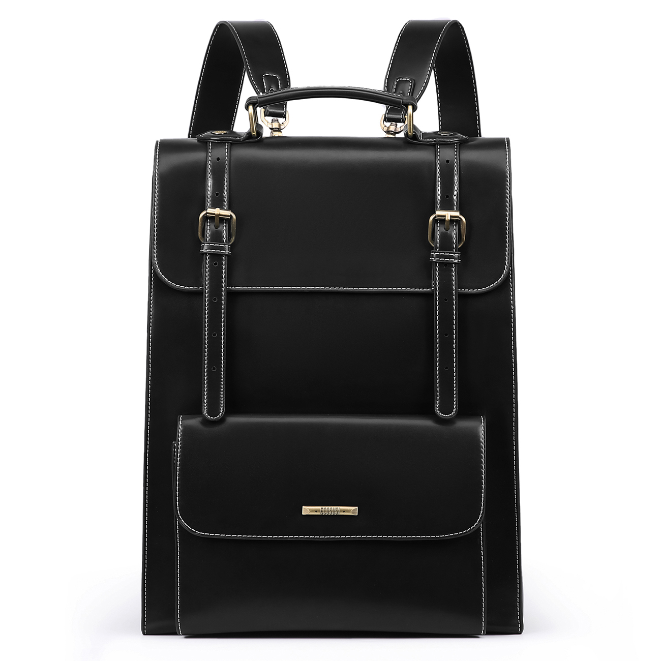 ECOSUSI MOCHILA VINTAGE CAMELLIA PARA NOTEBOOK 15,6' - NEGRO