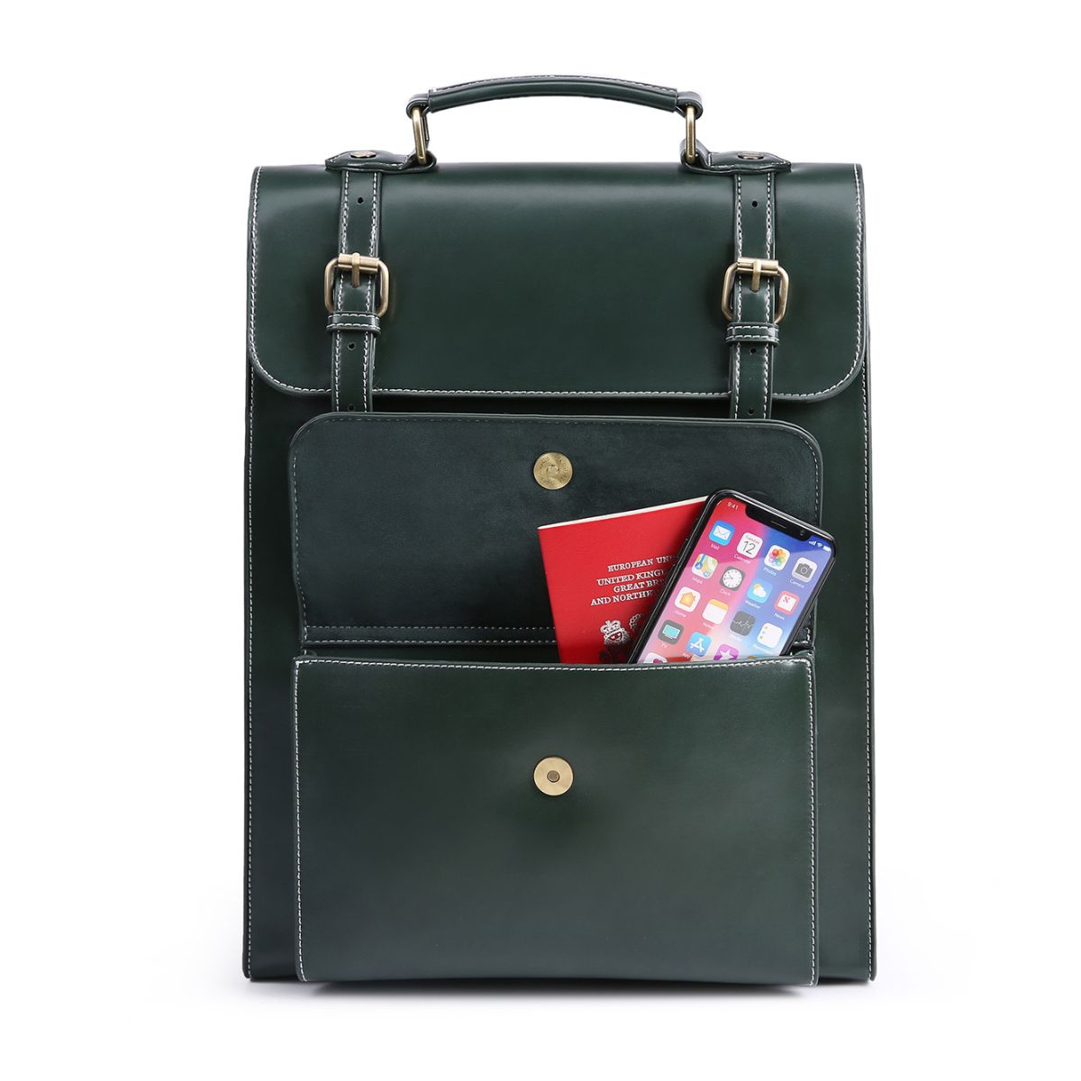 ECOSUSI MOCHILA VINTAGE CAMELLIA PARA NOTEBOOK 15,6' - VERDE - 3