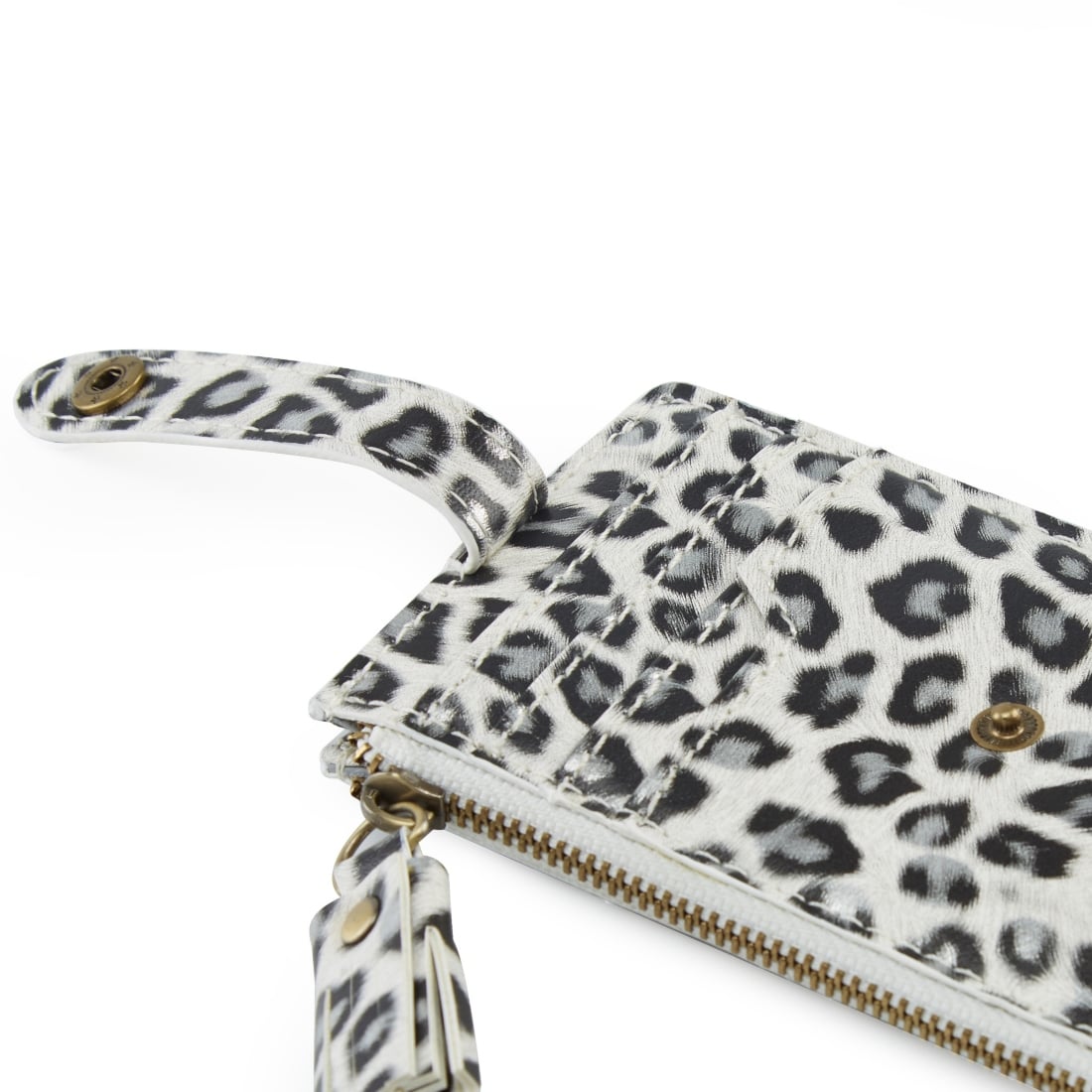 ECOSUSI LLAVERO DE PULSERA CON BORLA Y LAZO - LEOPARDO BLANCO - 3
