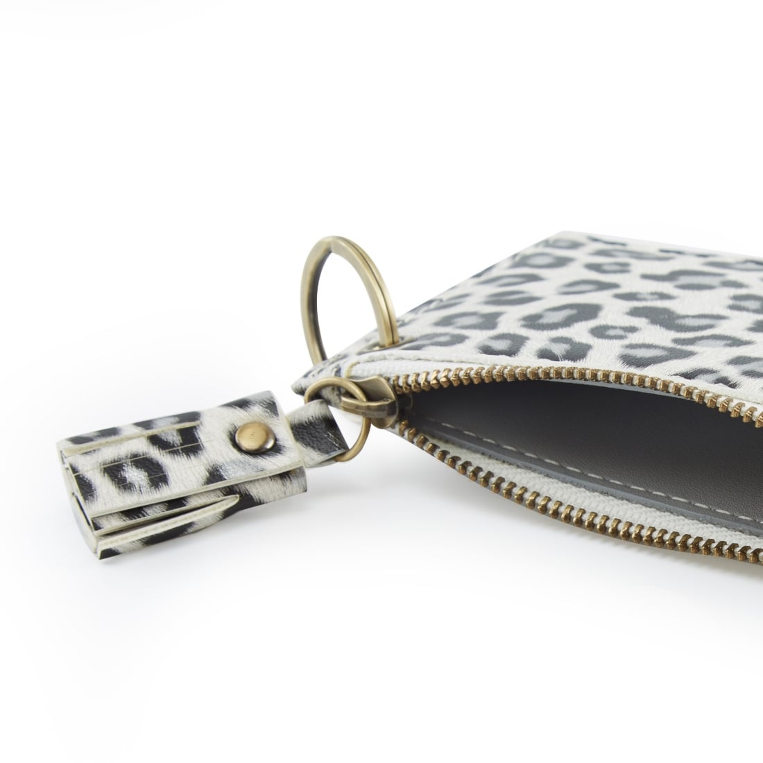 ECOSUSI LLAVERO DE PULSERA CON BORLA Y LAZO - LEOPARDO BLANCO - 4