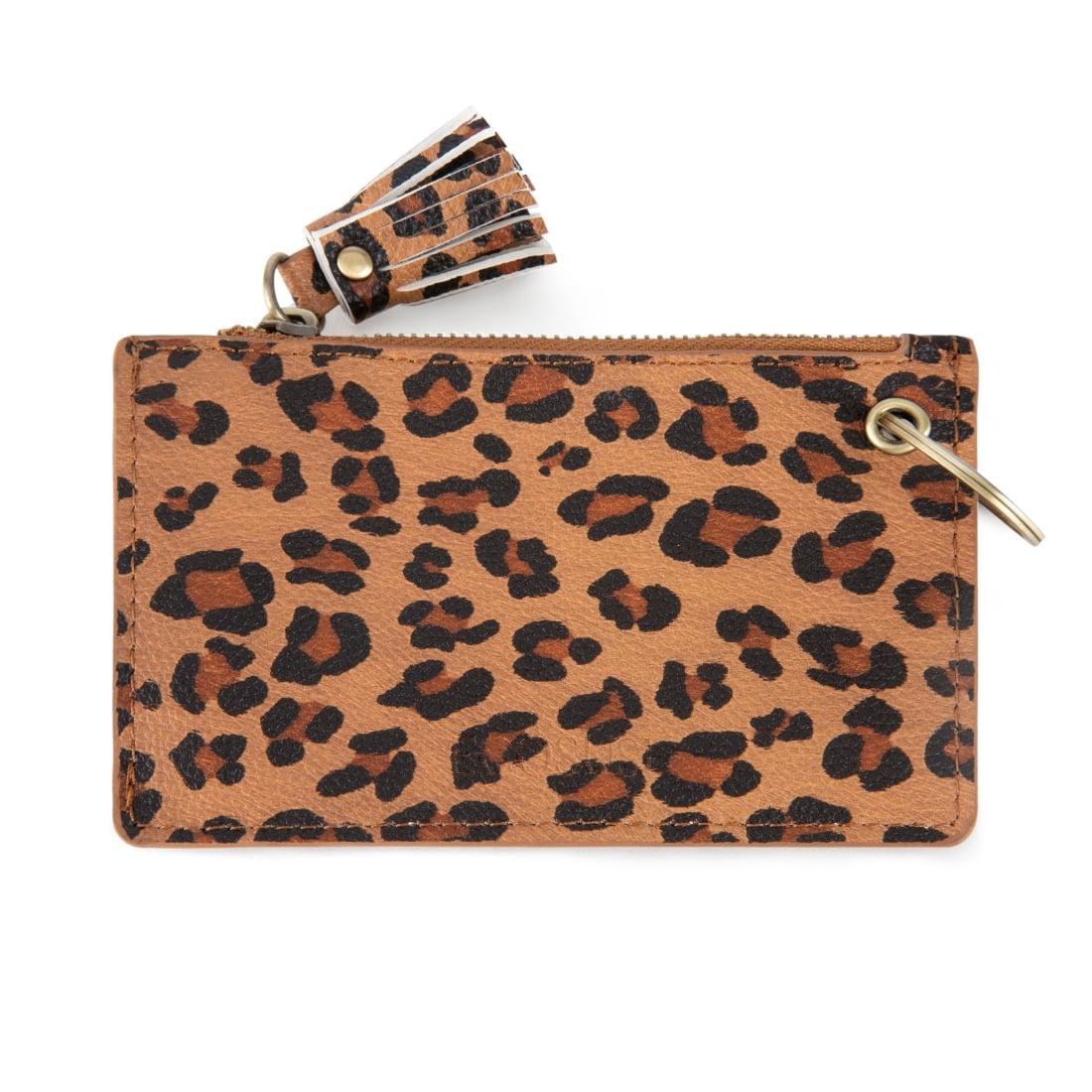 ECOSUSI LLAVERO DE PULSERA CON BORLA Y LAZO  - LEOPARDO MARRÓN - 2