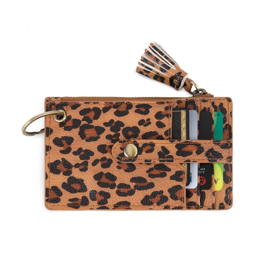 ECOSUSI LLAVERO DE PULSERA CON BORLA Y LAZO  - LEOPARDO MARRÓN - 4