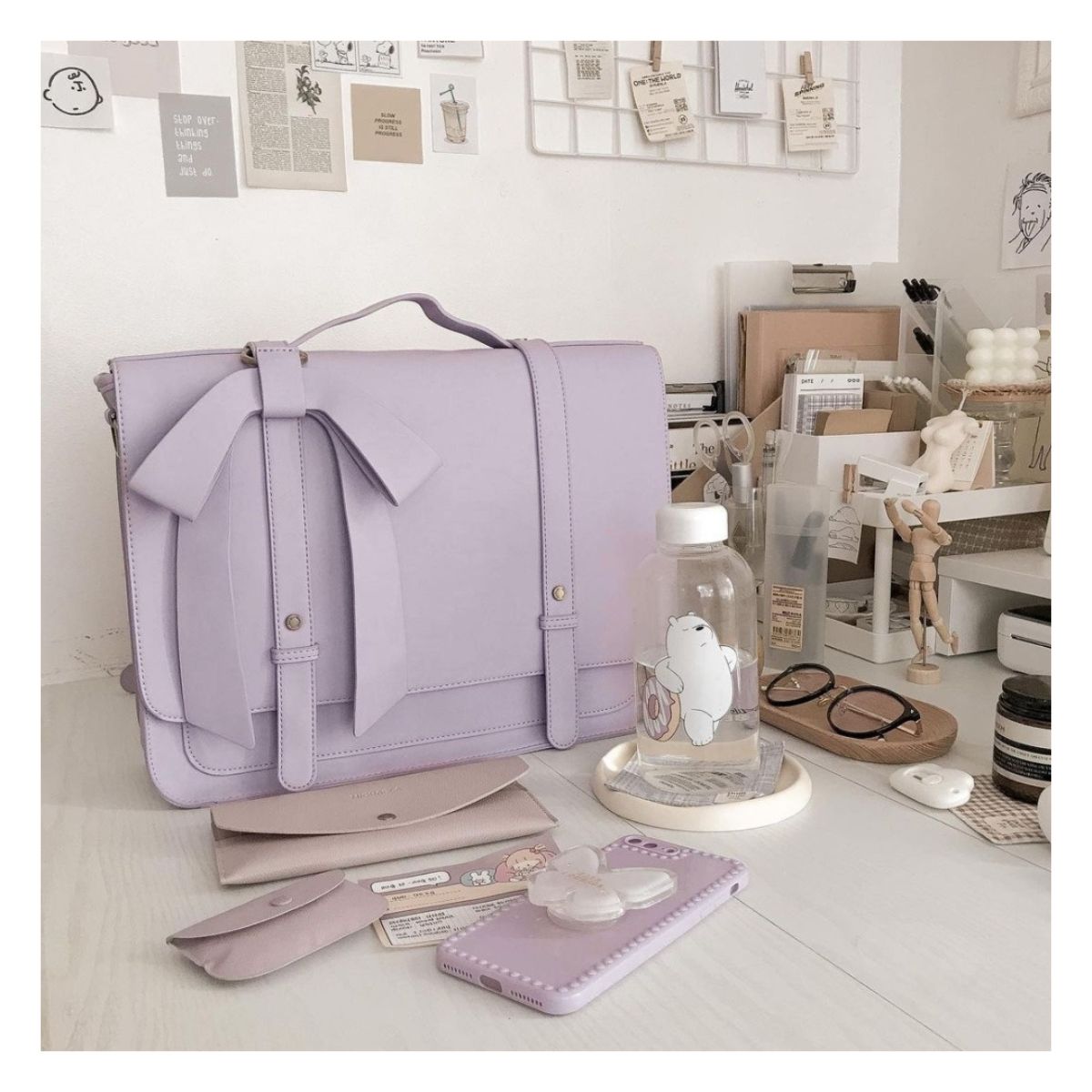 ECOSUSI MOCHILA Y MALETÍN CON LAZO REMOVIBLE SUMMER GARDEN ROMANCE PARA 14' - MORADO - 6