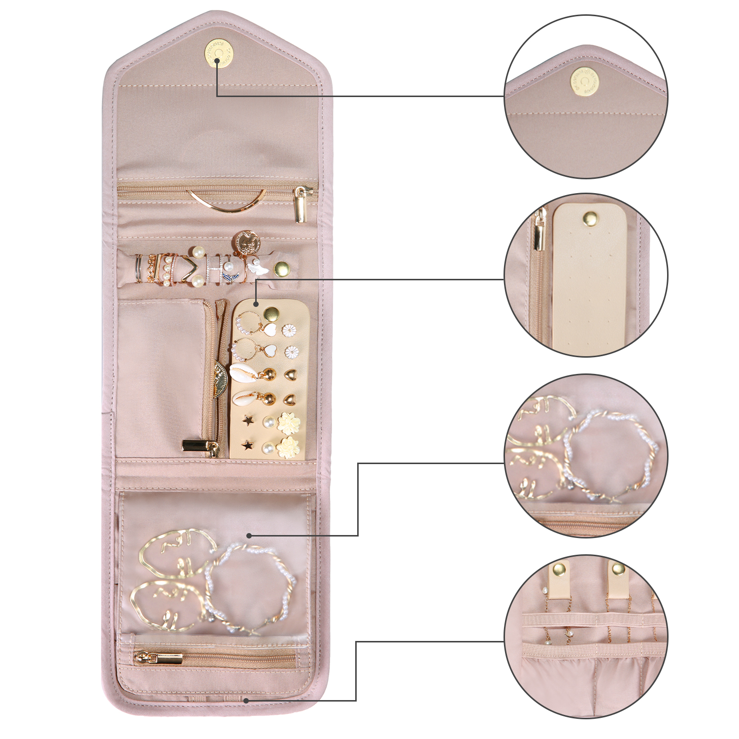 BAGSMART MINI ORGANIZADOR DE JOYAS JESSICA - ROSADO - 4