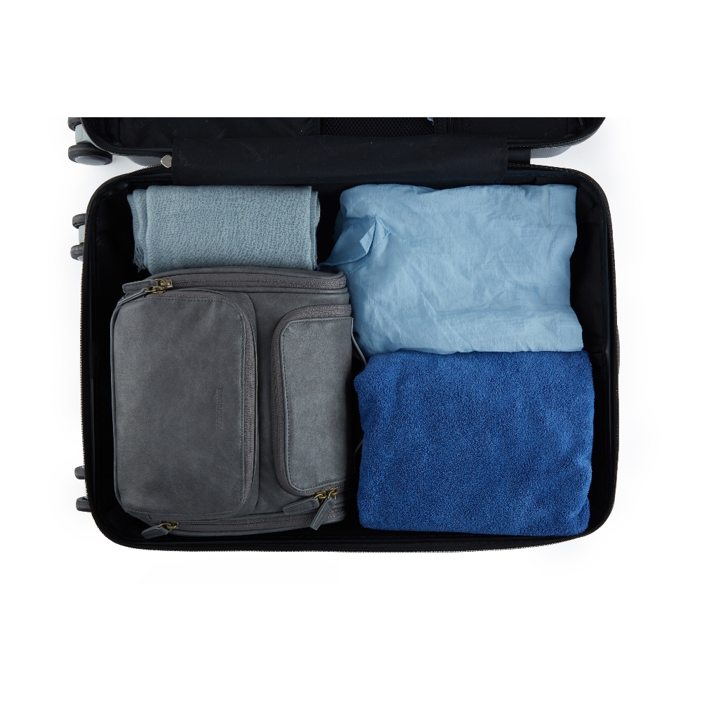 BAGSMART NECESER DE VIAJE EN PIEL DOPP - GRIS - 2