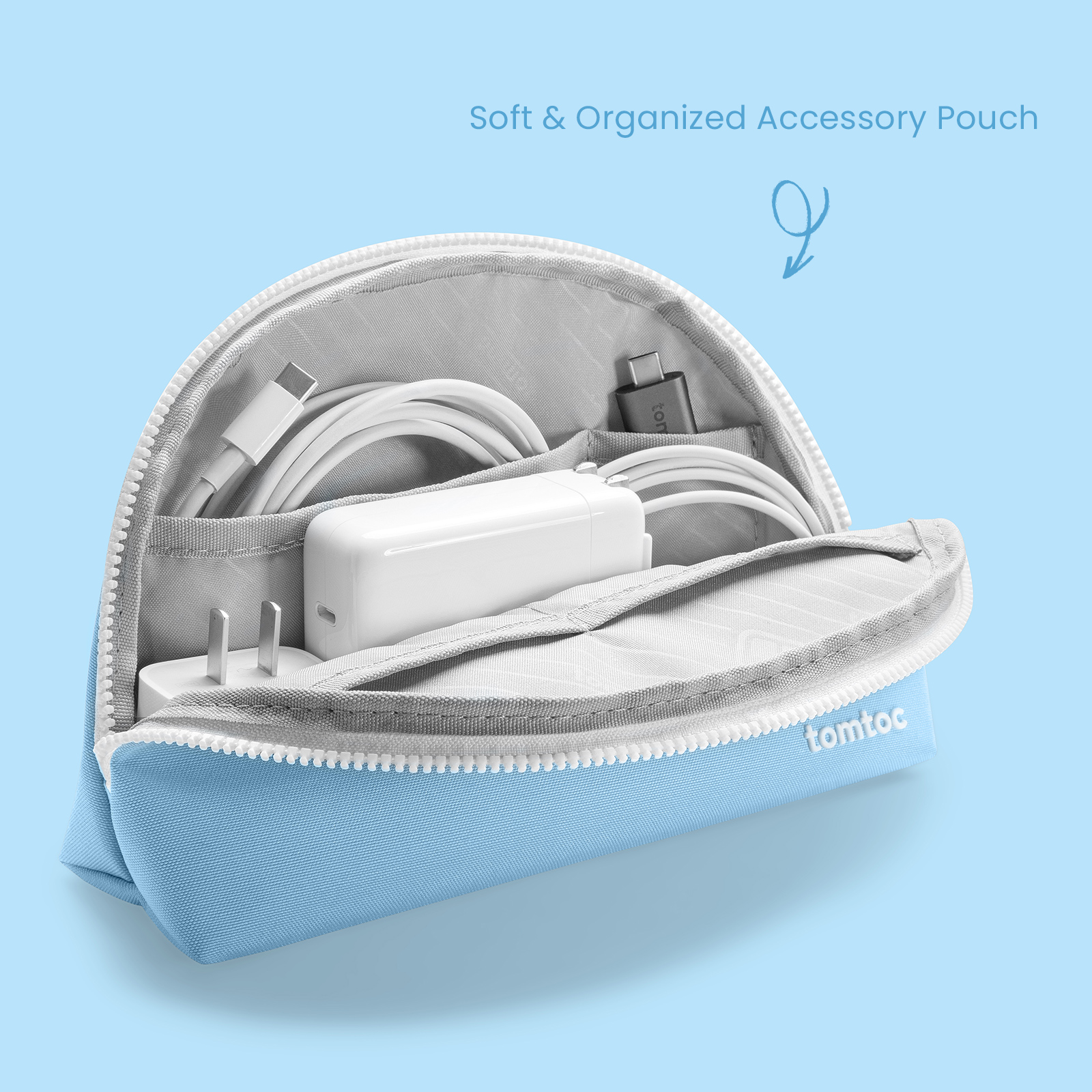 TOMTOC FUNDA LADY PARA MACBOOK 13''+ORGANIZADOR SHELL CELESTE - 2