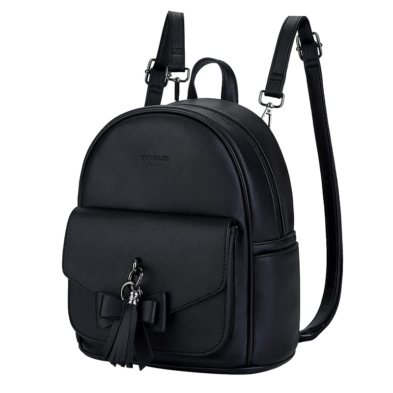 ECOSUSI MINI MOCHILA CON LAZO EN COLOR NEGRO - 1