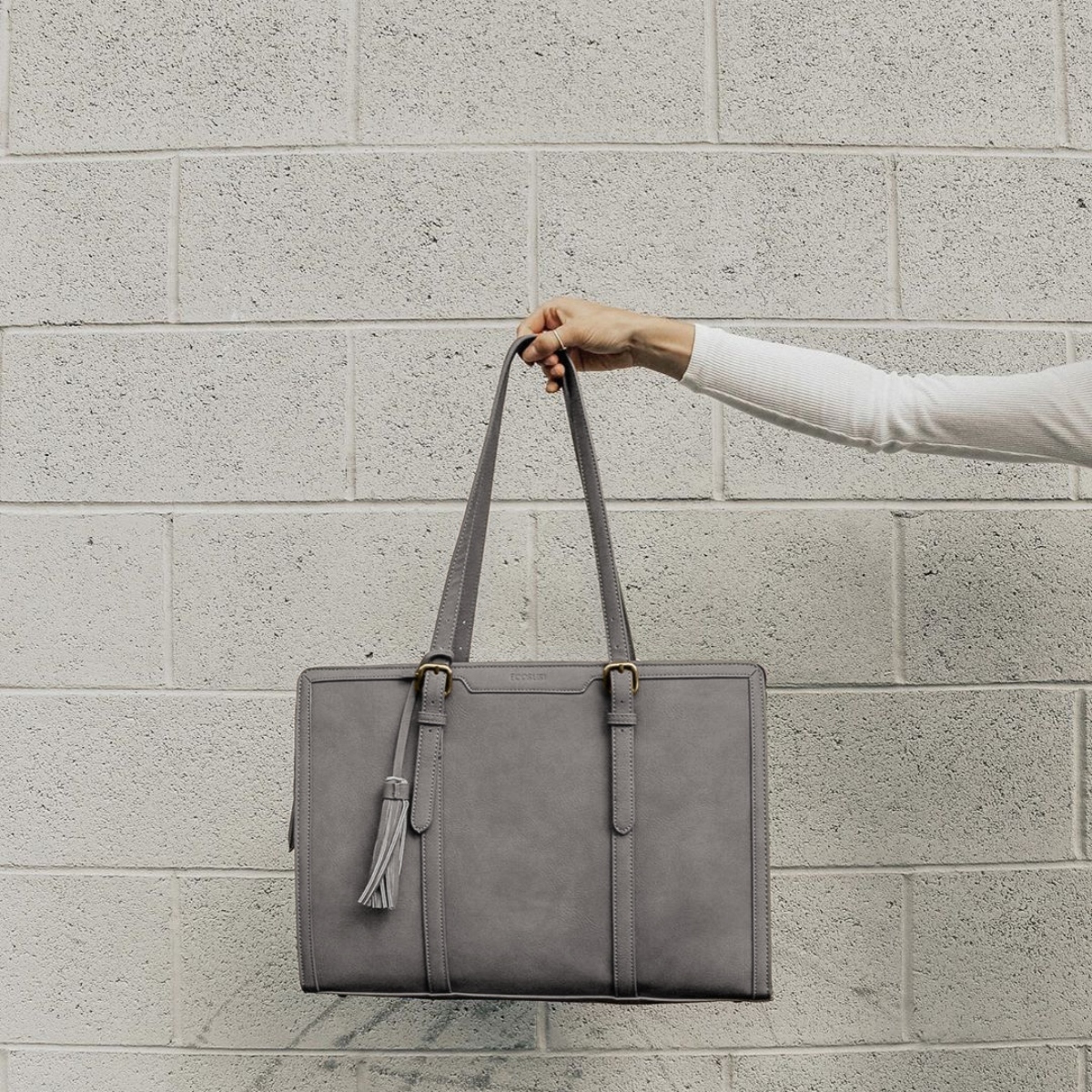 ECOSUSI BOLSA OFICINA PARA NOTEBOOK 15.6'' GRAN CAPACIDAD- GRIS - 4