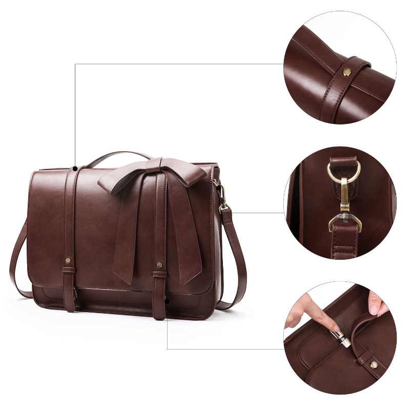 ECOSUSI MOCHILA Y MALETÍN CON LAZO REMOVIBLE SUMMER GARDEN ROMANCE PARA 14' - CAFÉ - 5