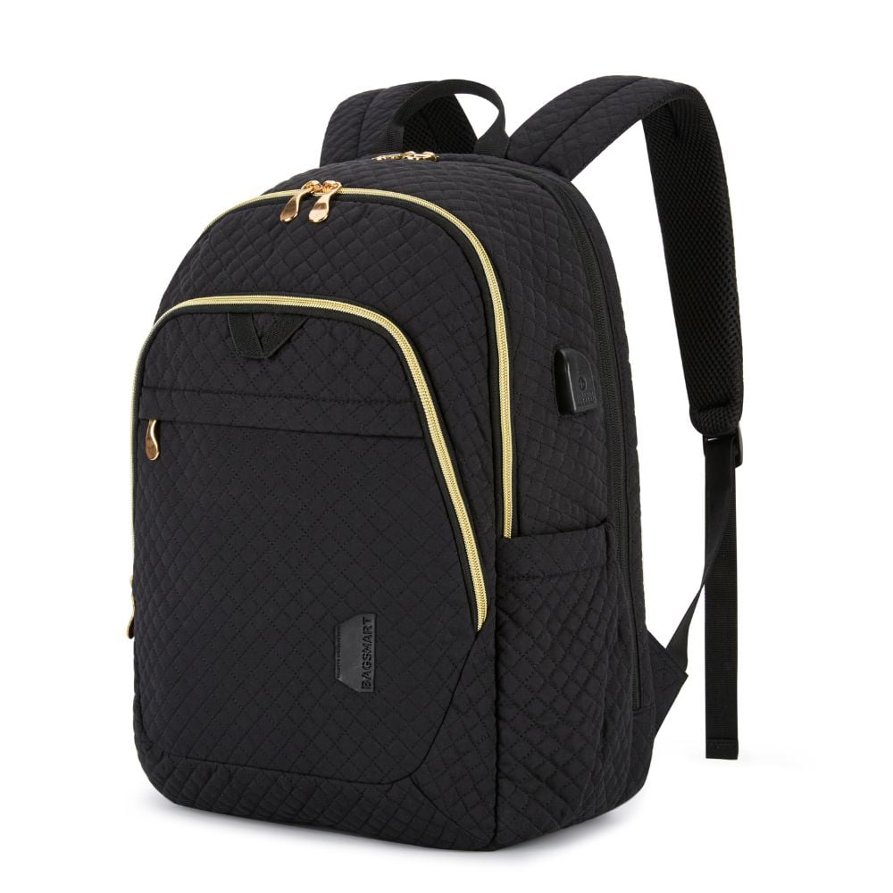 BAGSMART MOCHILA DE VIAJE PARA NOTEBOOK DE 15.6' - EN COLOR NEGRO - 1