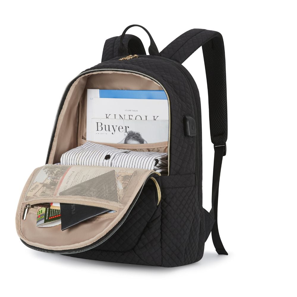 BAGSMART MOCHILA DE VIAJE PARA NOTEBOOK DE 15.6' - EN COLOR NEGRO - 3