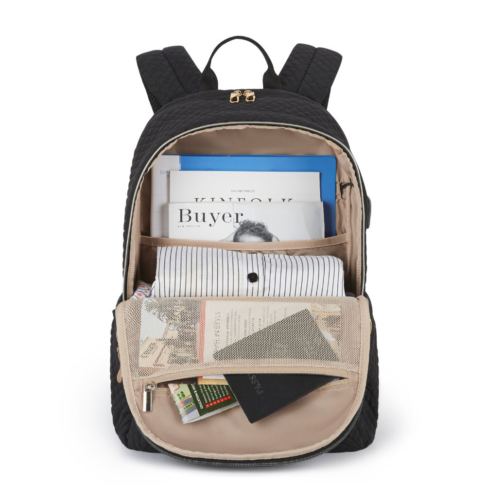 BAGSMART MOCHILA DE VIAJE PARA NOTEBOOK DE 15.6' - EN COLOR NEGRO - 4