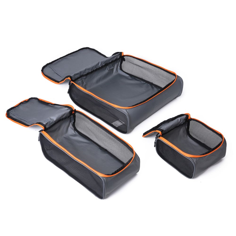 BAGSMART - CUBOS DE COMPRESIÓN Y ORGANIZACIÓN (6 UNIDADES) - GRIS NARANJA - 4