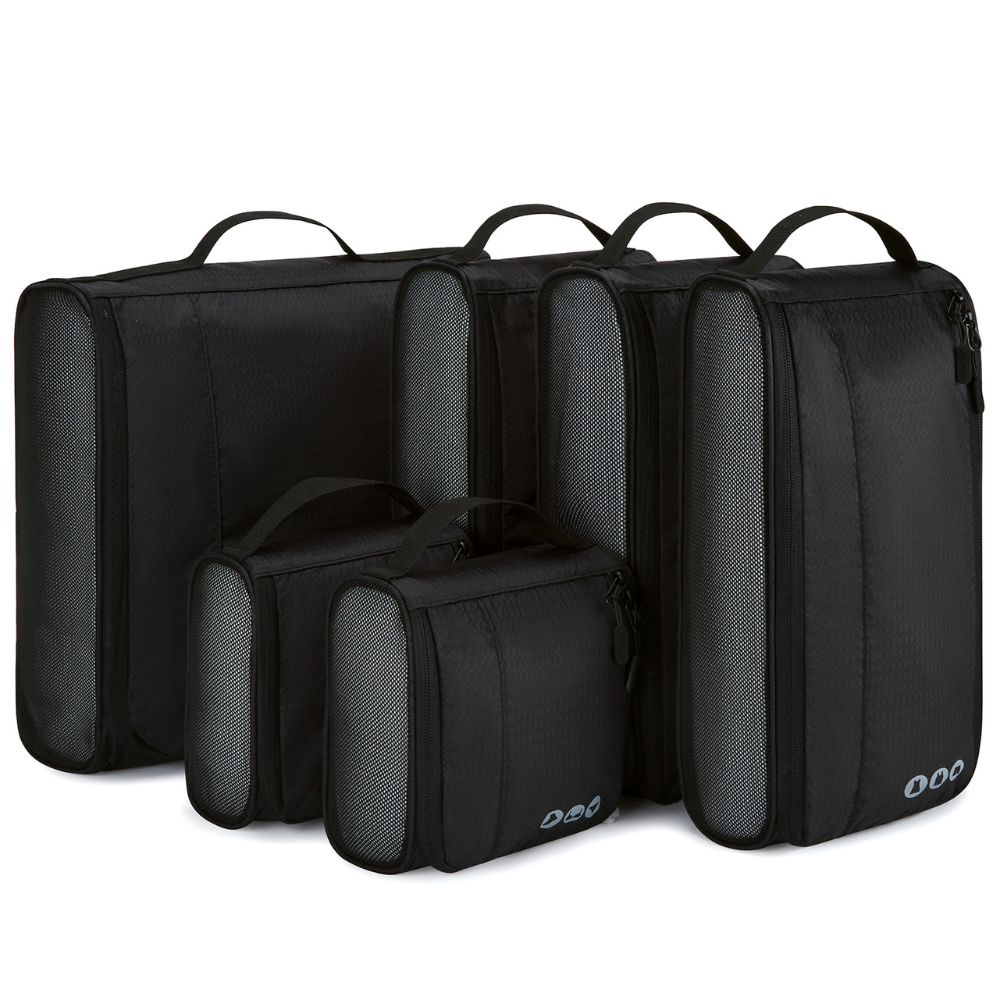 BAGSMART - CUBOS DE COMPRESIÓN Y ORGANIZACIÓN (6 UNIDADES) - EN COLOR NEGRO - 1