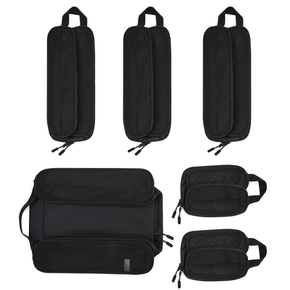BAGSMART - CUBOS DE COMPRESIÓN Y ORGANIZACIÓN (6 UNIDADES) - EN COLOR NEGRO - 2