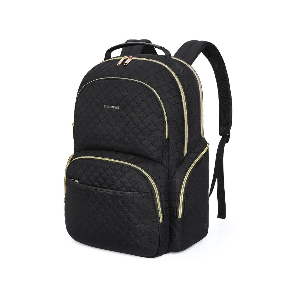 BAGSMART - MOCHILA DE VIAJE ACOLCHADA PARA LAPTOP DE 17.3' - EN COLOR NEGRO - 1