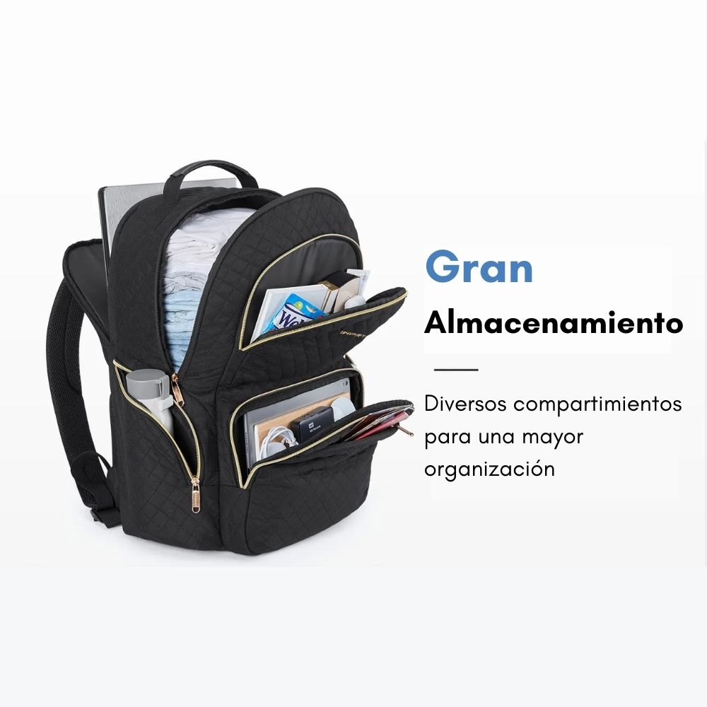 BAGSMART - MOCHILA DE VIAJE ACOLCHADA PARA LAPTOP DE 17.3' - EN COLOR NEGRO - 2