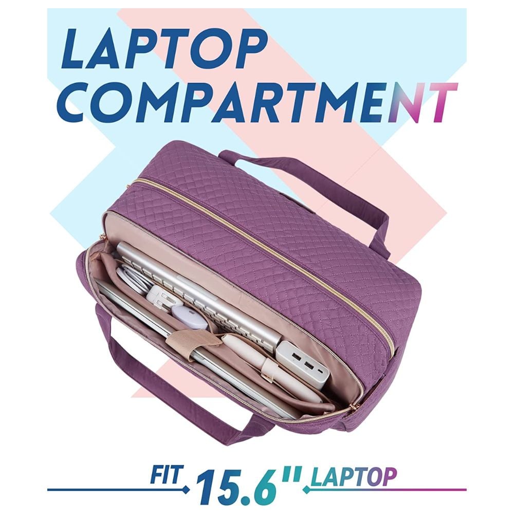 BAGSMART - BOLSO DE MANO PARA VIAJES CON BOLSA PARA ZAPATOS - MORADO - 3