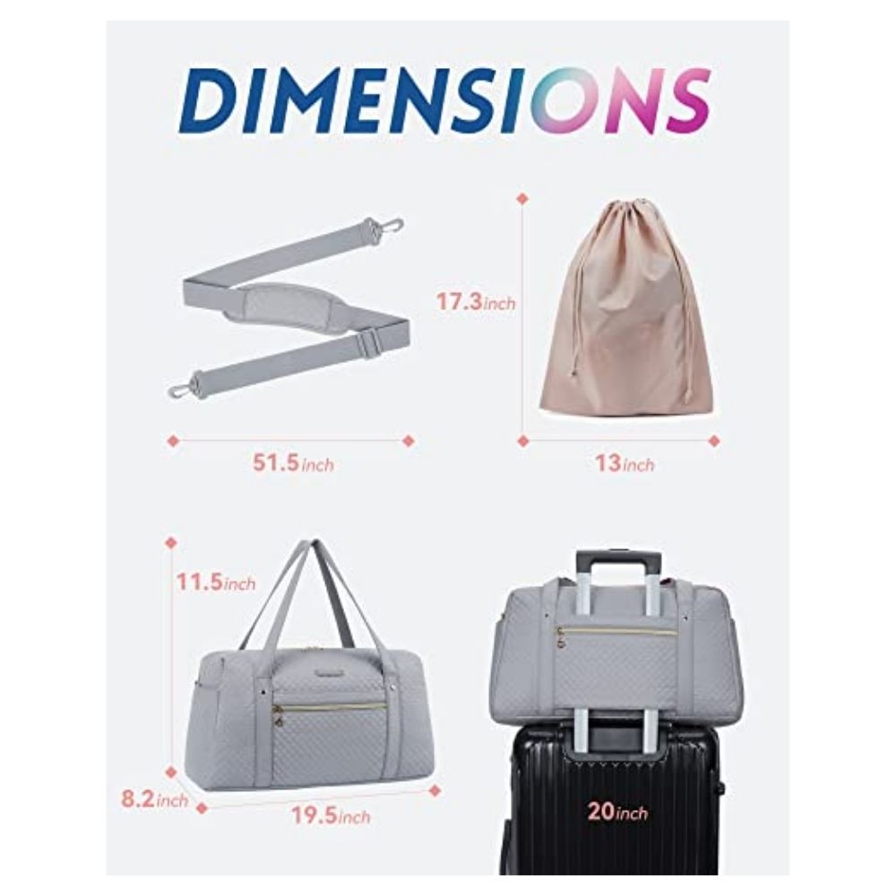 BAGSMART - BOLSO DE MANO PARA VIAJES CON BOLSA PARA ZAPATOS - CELESTE - 4
