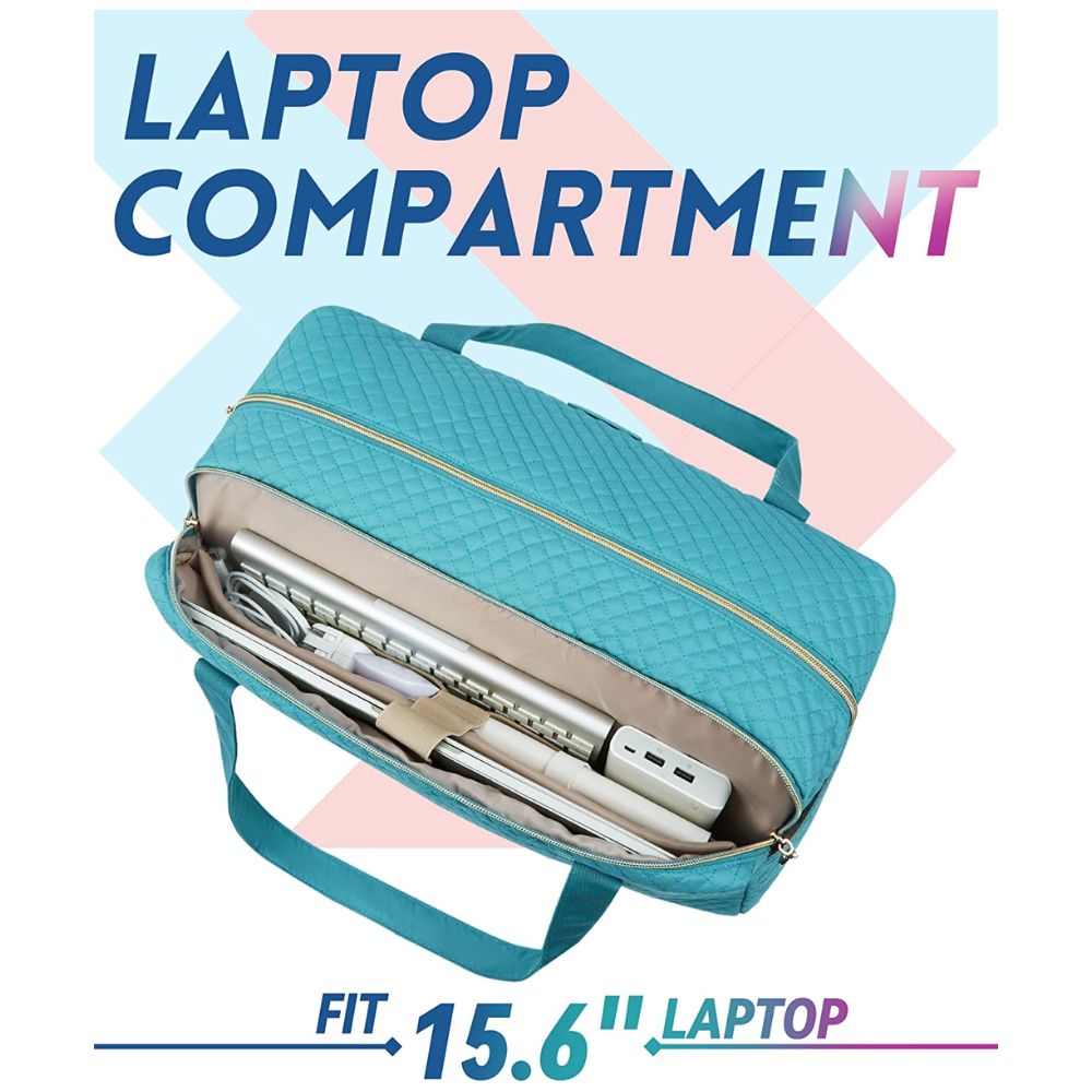 BAGSMART - BOLSO DE MANO PARA VIAJES CON BOLSA PARA ZAPATOS - TURQUESA - 2