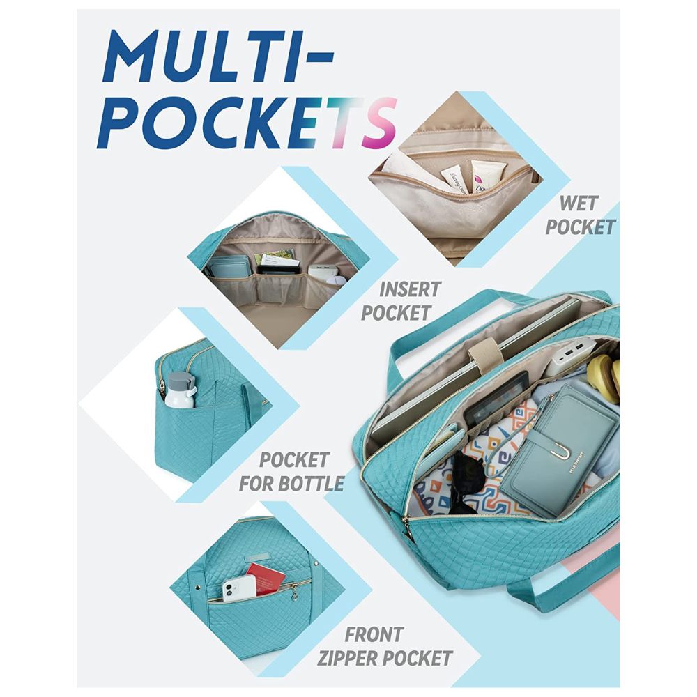 BAGSMART - BOLSO DE MANO PARA VIAJES CON BOLSA PARA ZAPATOS - TURQUESA - 3