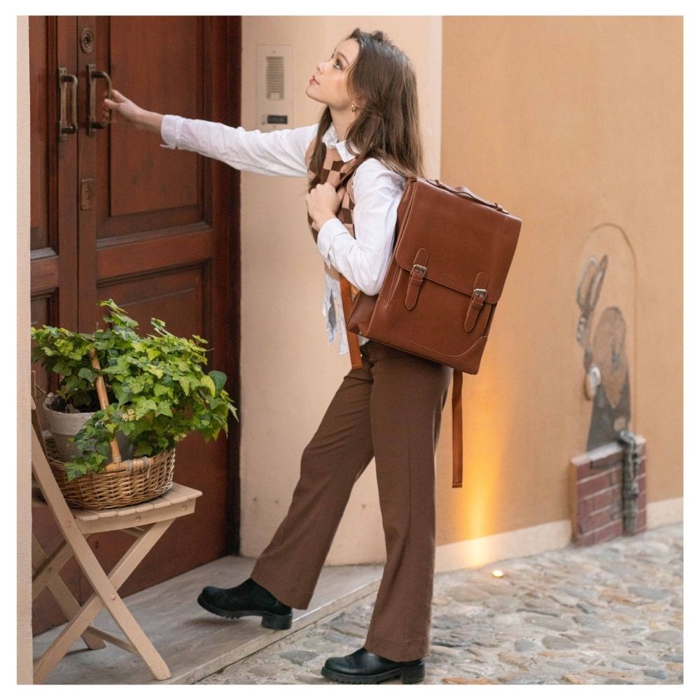 ECOSUSI - MOCHILA VINTAGE VERBENA HASTA 14'- MARRÓN - 7