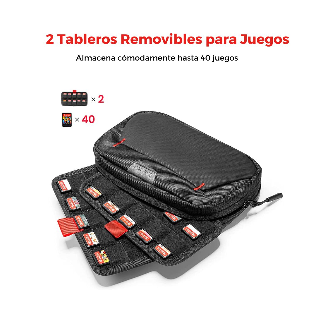 TOMTOC ESTUCHE DE ALMACENAMIENTO PARA JUEGOS DE NINTENDO SWITCH /OLED /LITE - NEGRO - 4