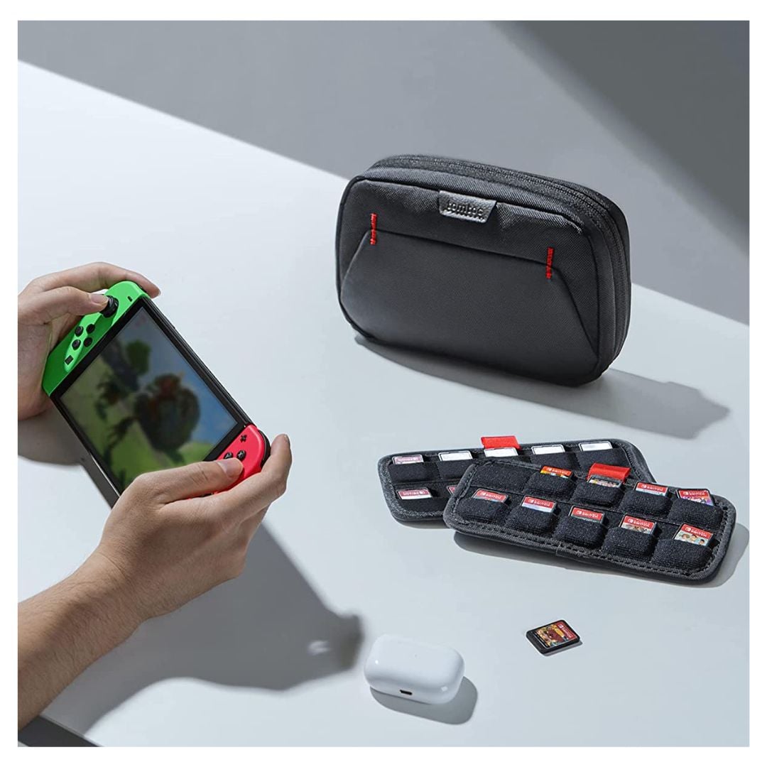 TOMTOC ESTUCHE DE ALMACENAMIENTO PARA JUEGOS DE NINTENDO SWITCH /OLED /LITE - NEGRO - 7