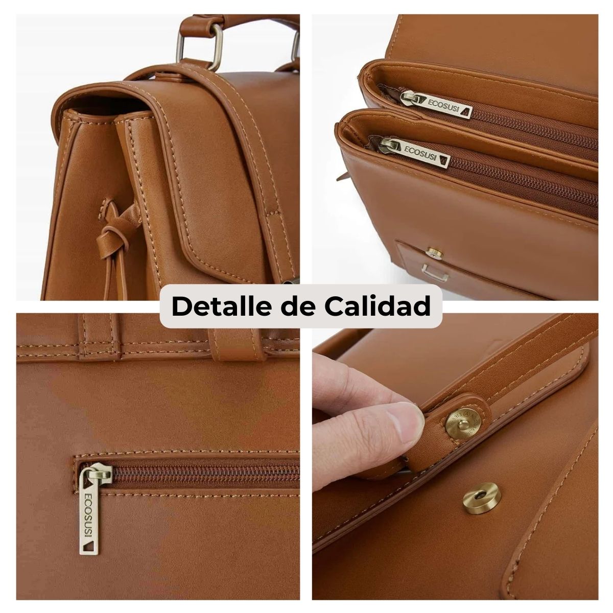 ECOSUSI MOCHILA VINTAGE BELLADONNA PARA 14' - MARRÓN - 7