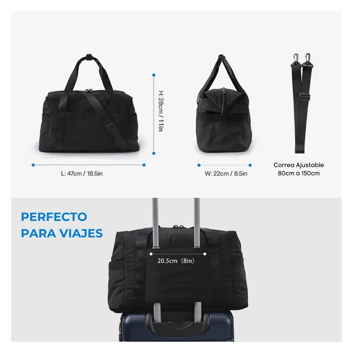 BAGSMART BOLSO DE MANO ZORAESQUE- EN COLOR NEGRO - 5