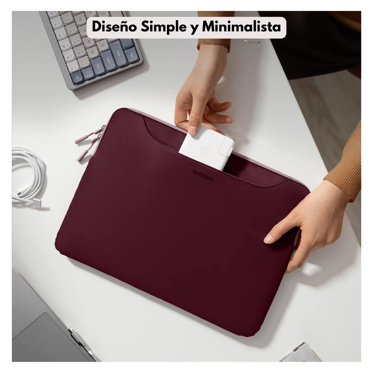 TOMTOC FUNDA LIGHT-A21 BICOLOR LAPTOP/TABLET 13' - 14' - ROSADO - 6