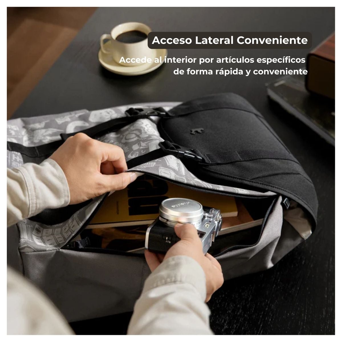 TOMTOC MOCHILA OCHM-TA1 22L PARA NOTEBOOK HASTA 15.6' - GRIS - 5