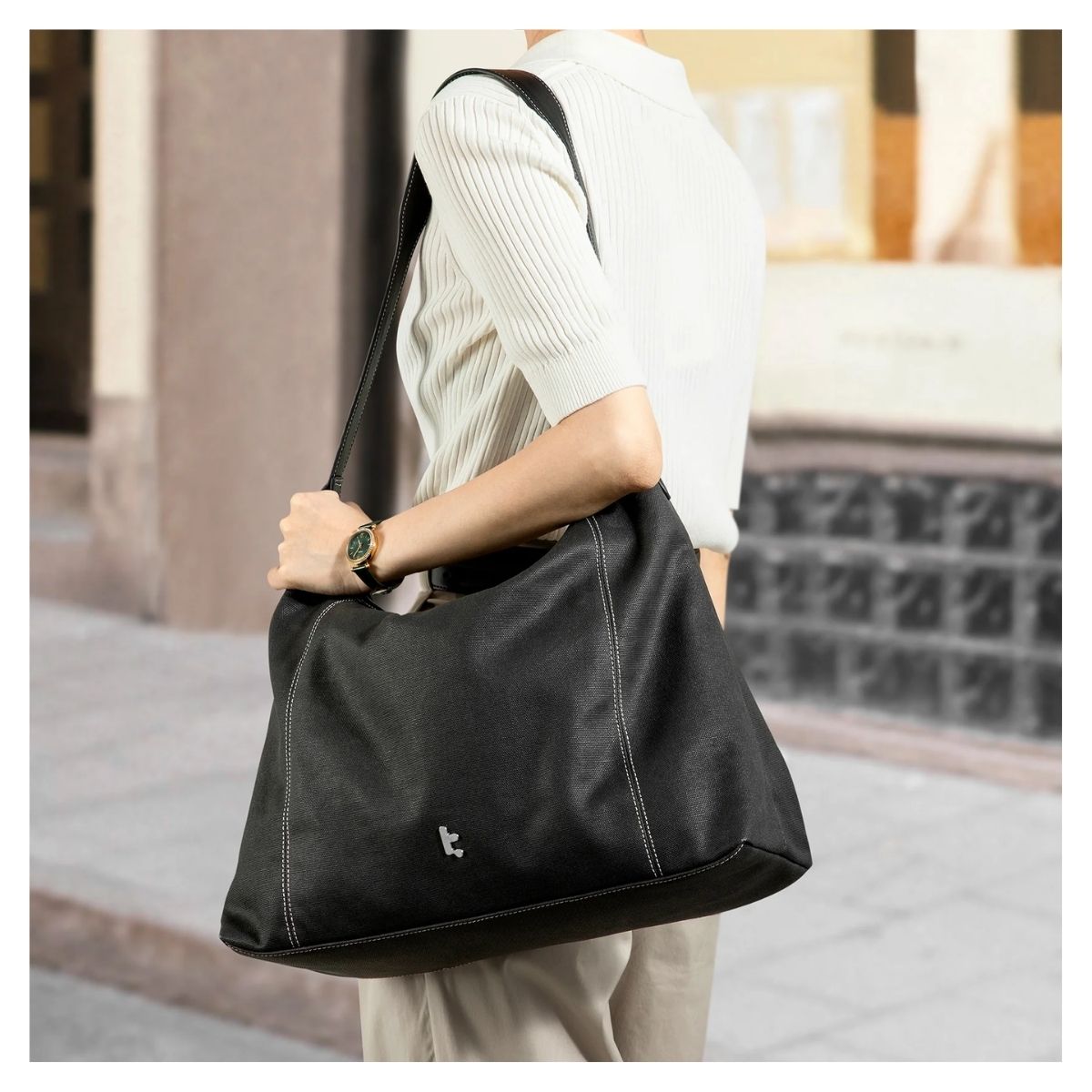TOMTOC BOLSO TOTE VERSATILE-T28 + FUNDA NOTEBOOK 14' - NEGRO - 3