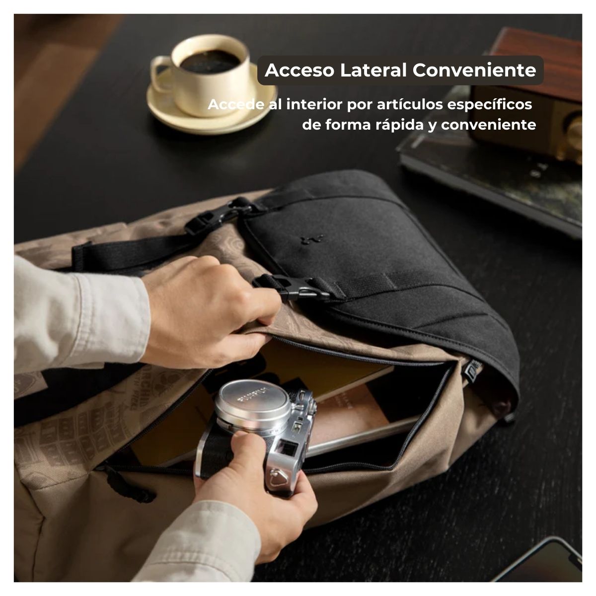 TOMTOC MOCHILA OCHM-TA1 22L PARA NOTEBOOK HASTA 15.6' - MARRÓN - 5