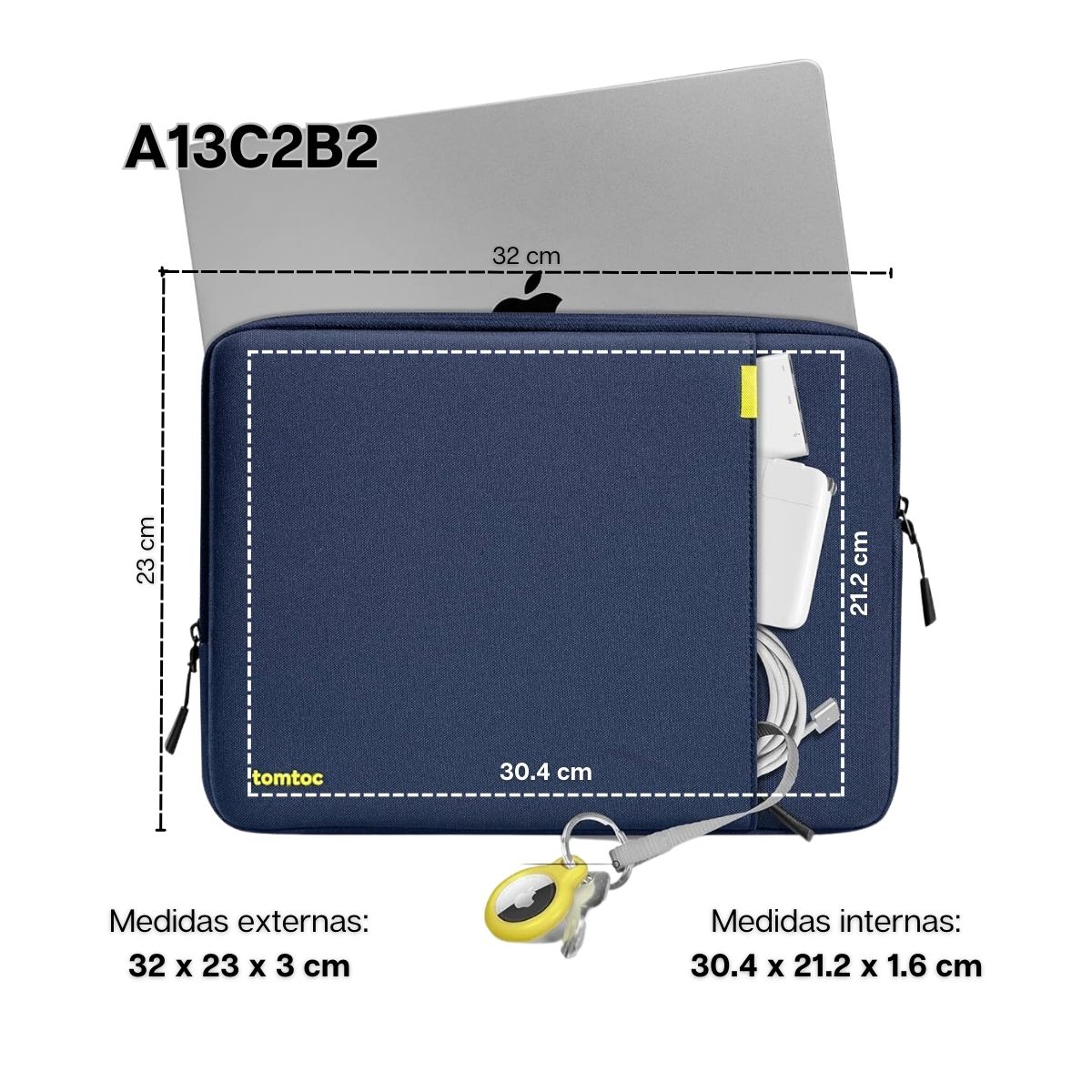TOMTOC FUNDA DEFENDER-A13 PARA MACBOOK 13' - AZUL - 2