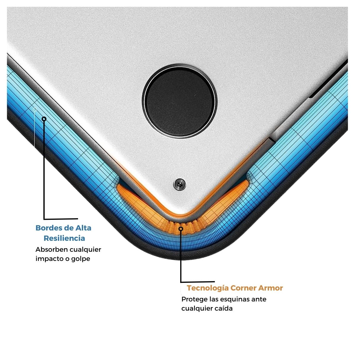 TOMTOC FUNDA DEFENDER-A13 PARA MACBOOK 13' - AZUL - 4