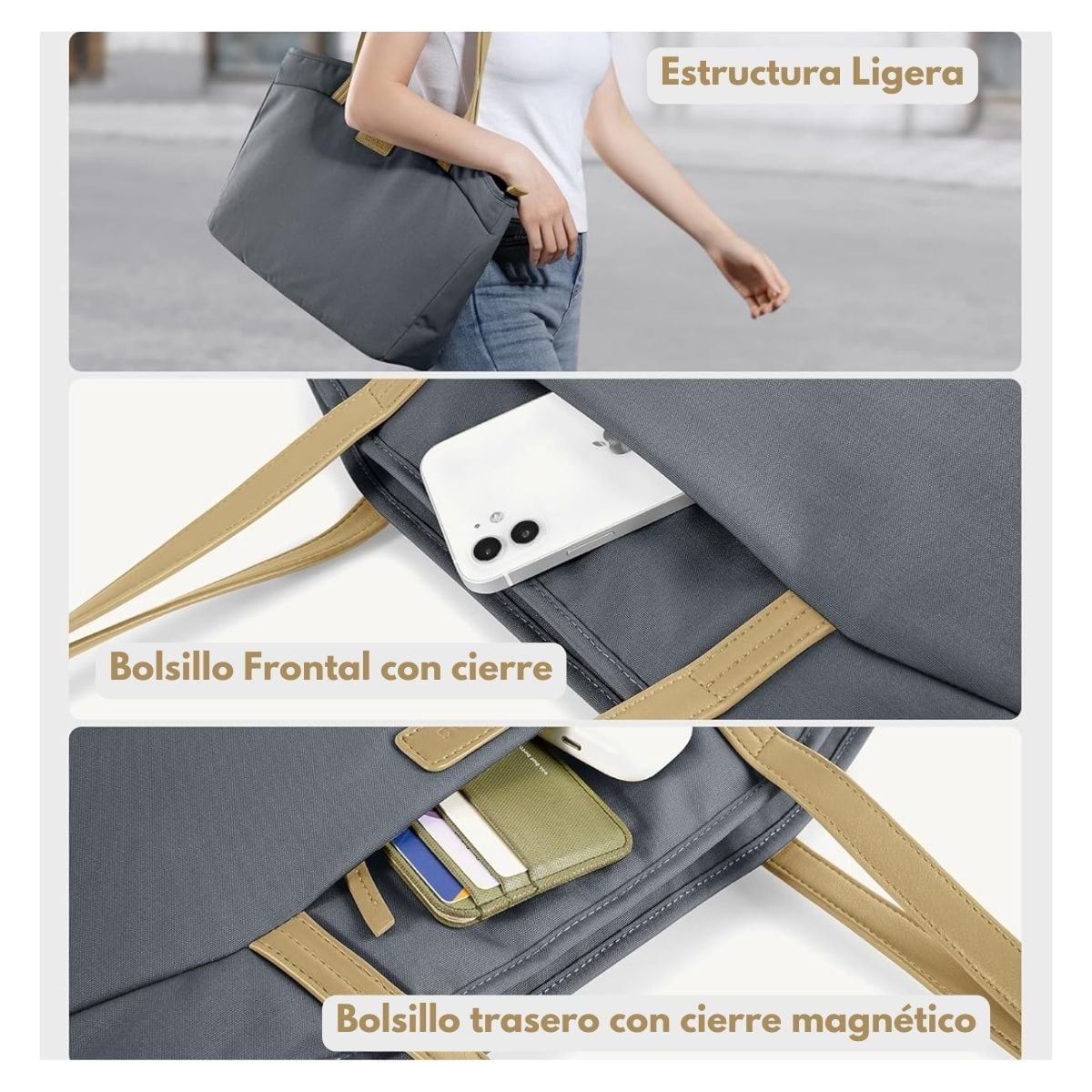 TOMTOC BOLSO TOTE VERSATILE-T23 MACBOOK PRO M3/M2/M1 16' - AZUL - 3