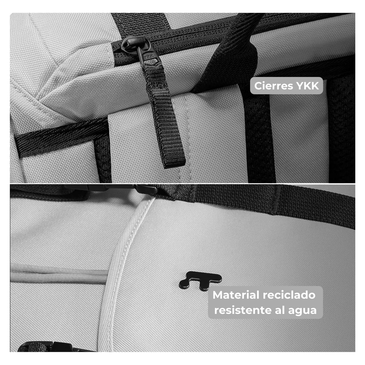 TOMTOC MOCHILA VINTPACK-A1 22L PARA NOTEBOOK HASTA 15.6' - GRIS CLARO - 4