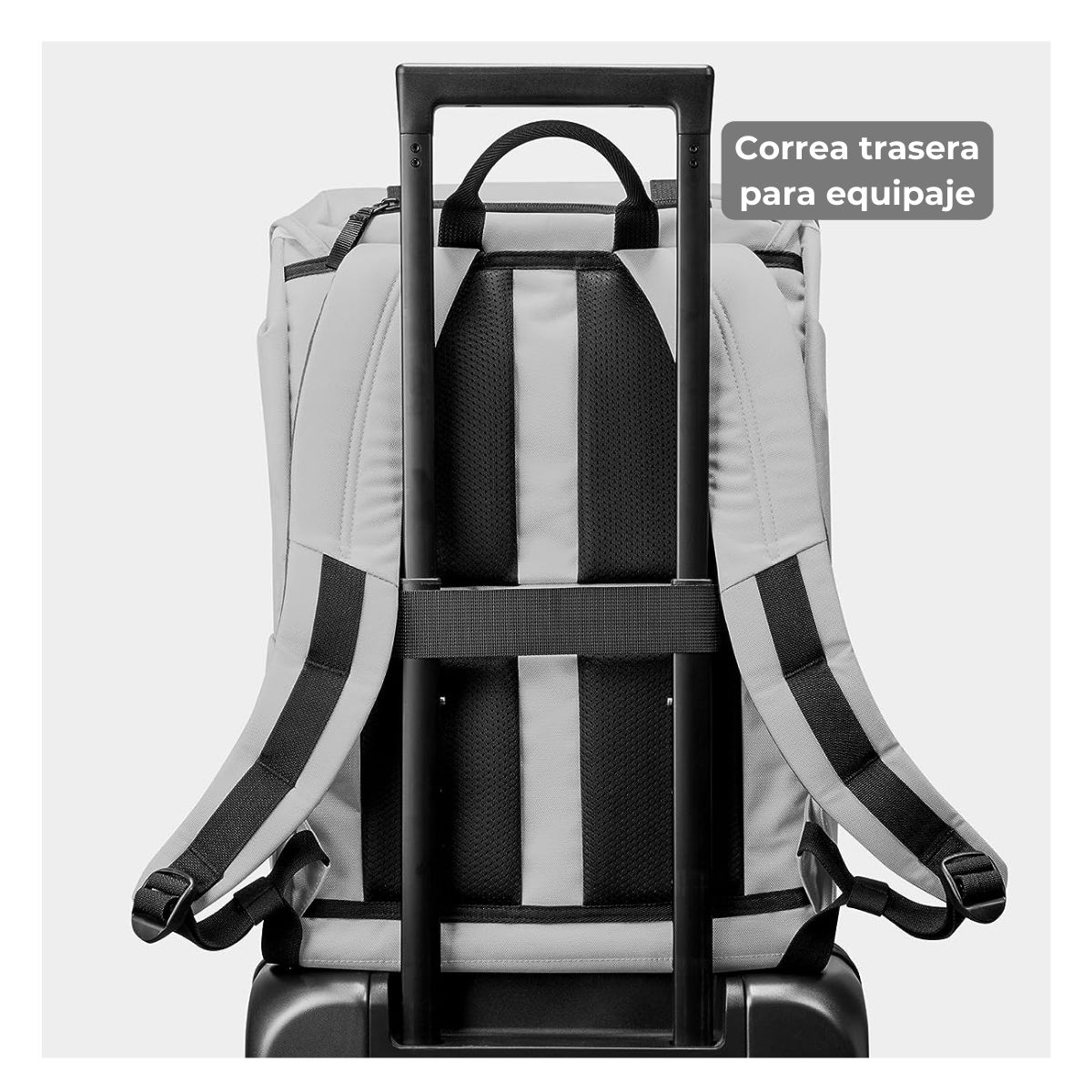 TOMTOC MOCHILA VINTPACK-A1 22L PARA NOTEBOOK HASTA 15.6' - GRIS CLARO - 5