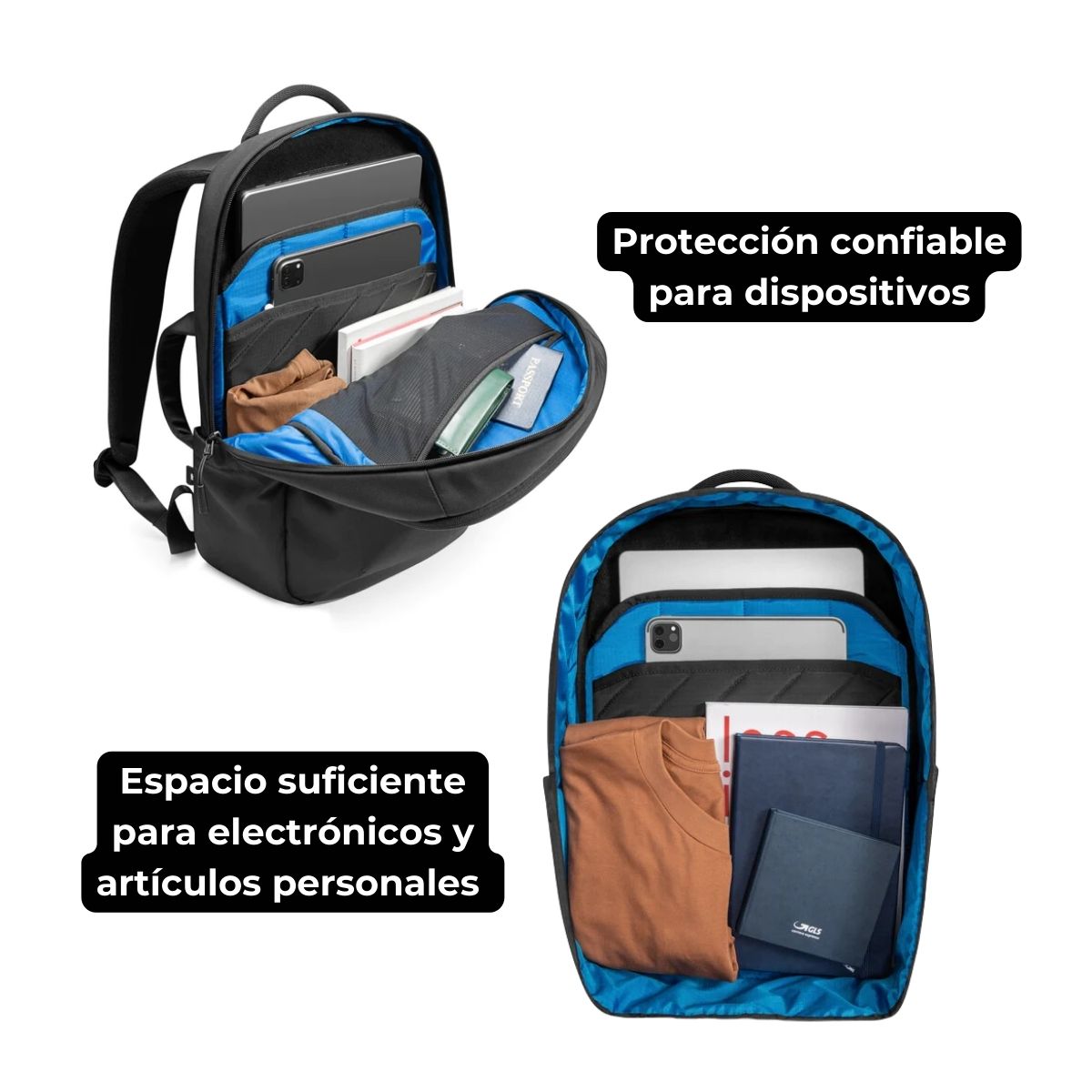 TOMTOC MOCHILA URBANEX-T65 20L PARA NOTEBOOK 15.6' - NEGRO - 2
