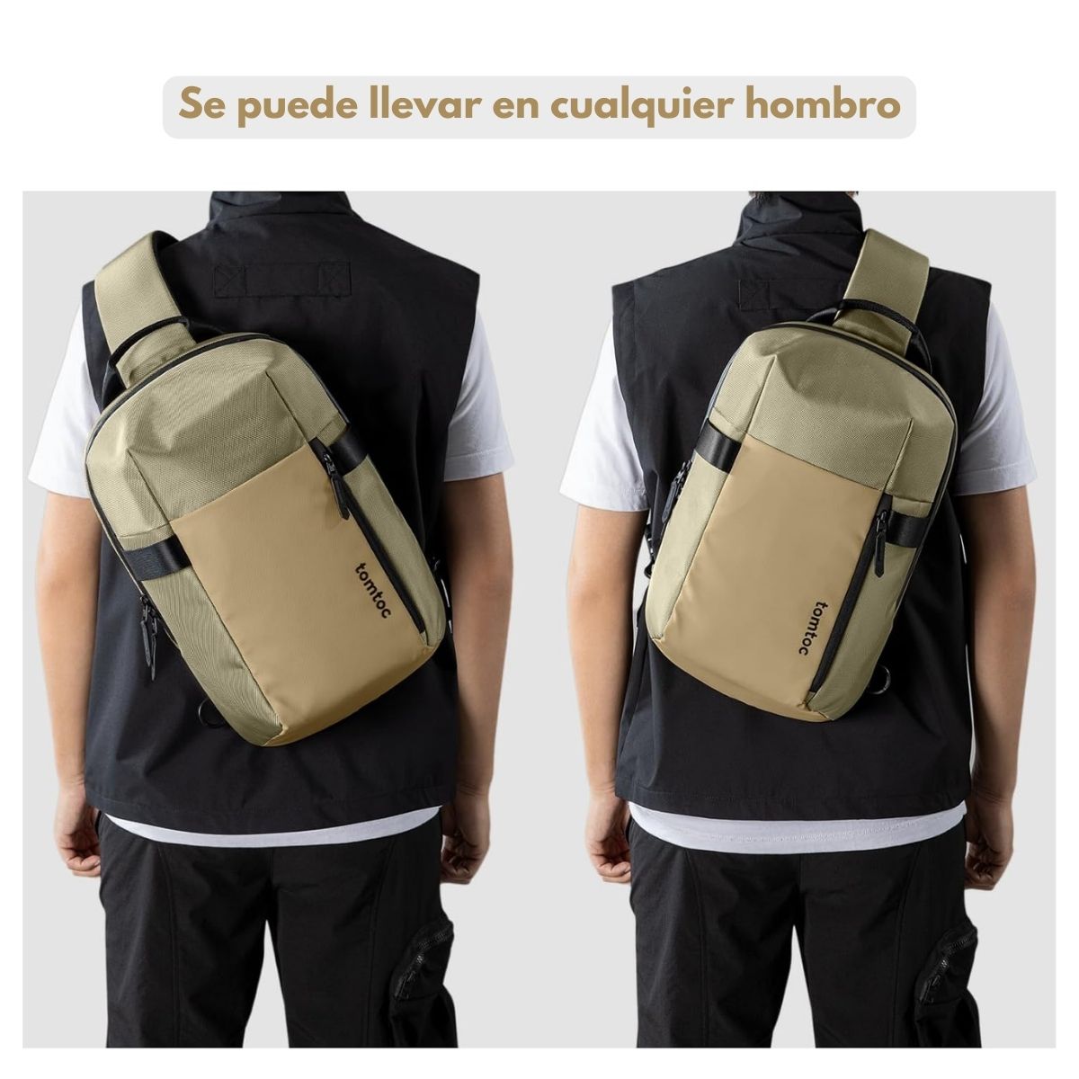 TOMTOC BOLSO SLING NAVIGATOR-T24 PARA MACBOOK PRO 14' - CAQUI - 3