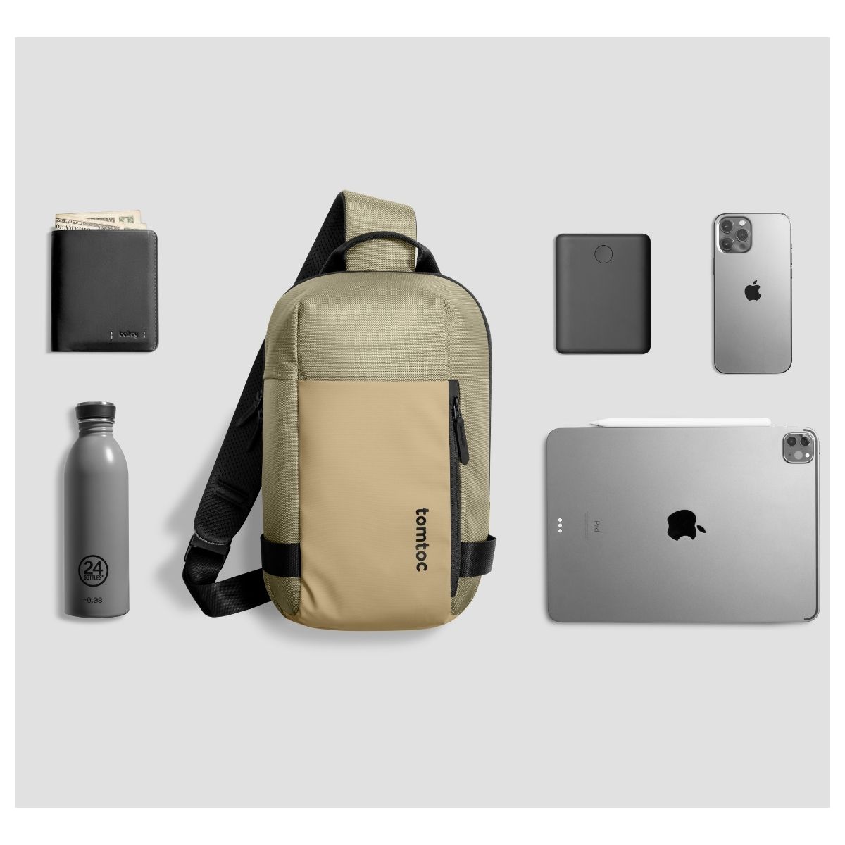 TOMTOC BOLSO SLING NAVIGATOR-T24 PARA MACBOOK PRO 14' - CAQUI - 7
